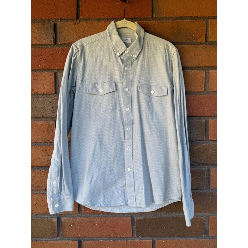Saturdays‎ NYC Button Down Shirt Long Sleeve Heavy Twill | Gray | Size Small